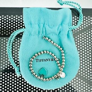 Tiffany Blue Heart Tag Bead Bracelet